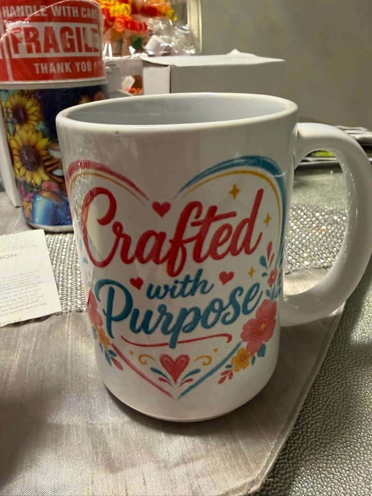Crafted with Purpose signature branded mug